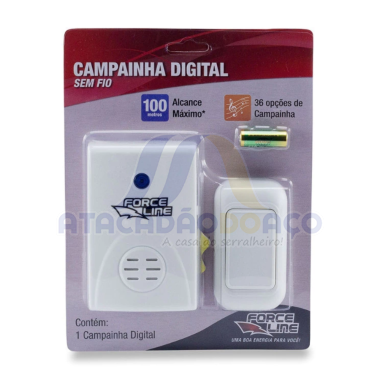 Campainha S/ Fio Digital Bivolt (Force line)