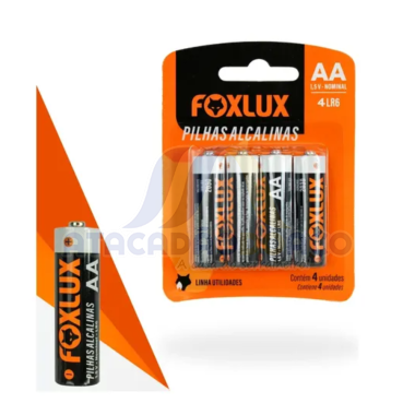 Pilha Alcalina AA Blister C/ 4unds (Fox Lux)
